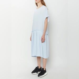 Maison Margiela MM6 pastel sky blue pleated midi dress - size IT 44 (US 8)
